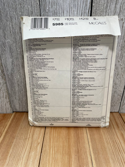 McCalls Crafts 5985 The Great Bunny Cover Up Pattern UNCUT FF