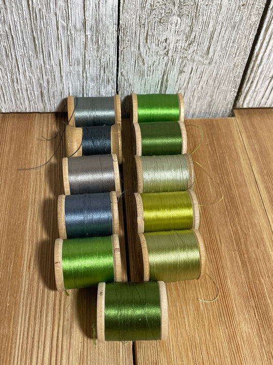 Vintage Wood Spool Silk Thread Size A (U PIC BUNDLE)