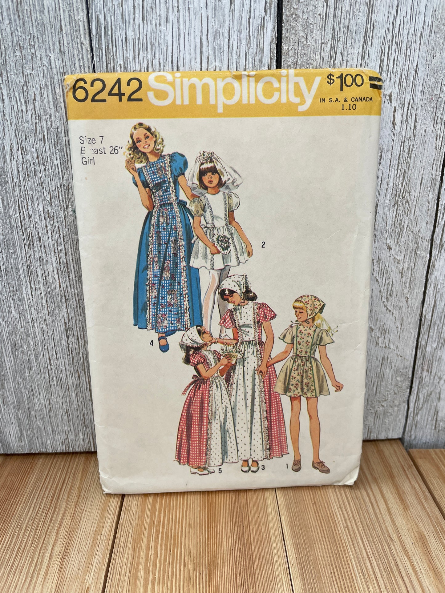 Simplicity 6242 Child Girl Dress and Scarf Costume Size 7 Uncut FF Sewing Pattern