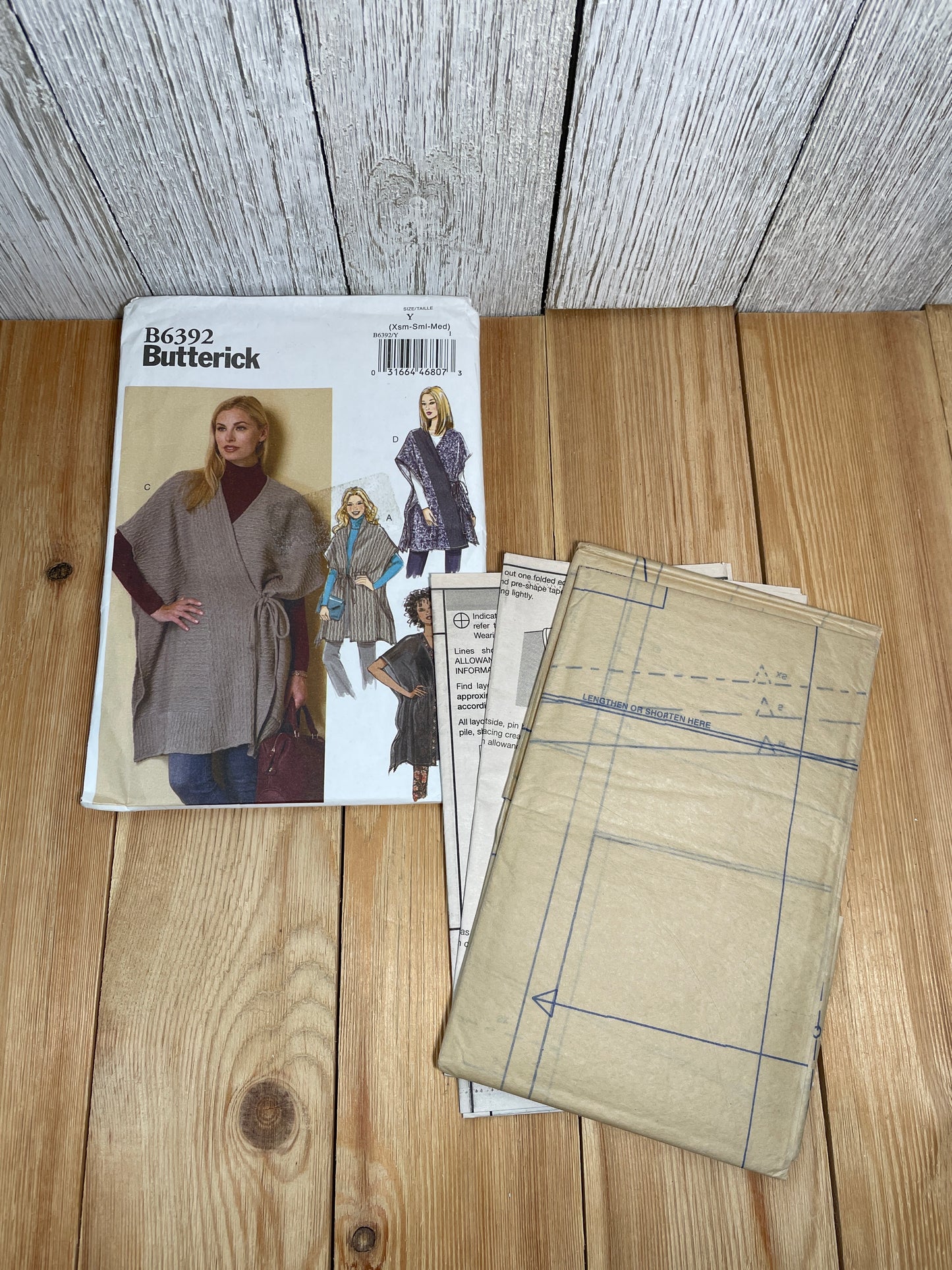 Butterick B6392 Misses Wrap in 4 Styles Size XSM-MED Pattern Uncut FF