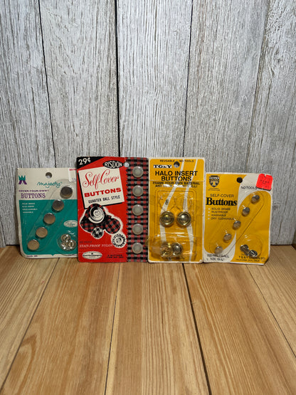 Vintage Cover Your Own Buttons Lots (U PIC Bundle) Dritz, Prisms, Maxant, and more