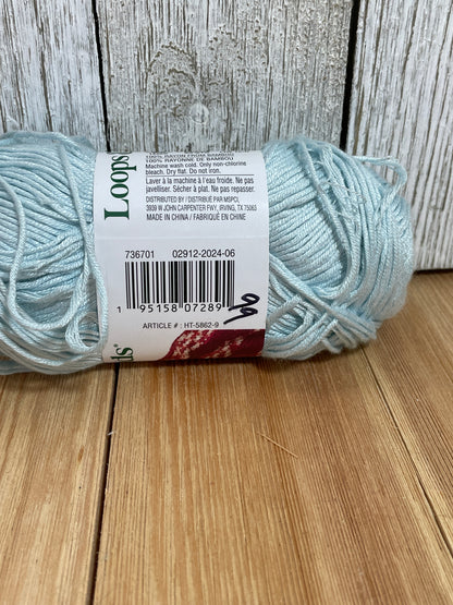 Loops and Threads Silky Soft Ice Blue Full Skein Rayon from Bamboo Yarn
