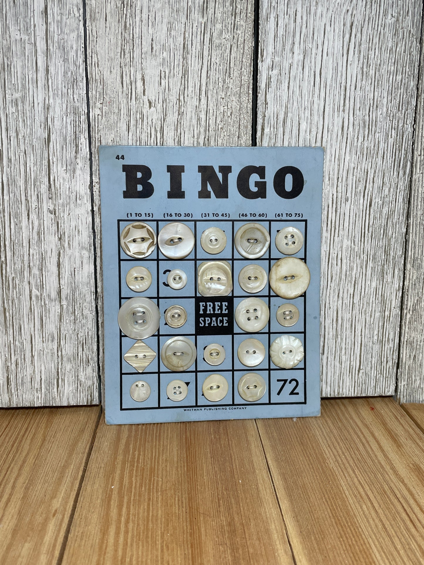 Vintage Button Lot on Bingo Card U PICK Antique Quirky Cute
