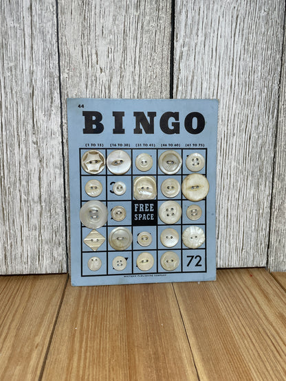 Vintage Button Lot on Bingo Card U PICK Antique Quirky Cute