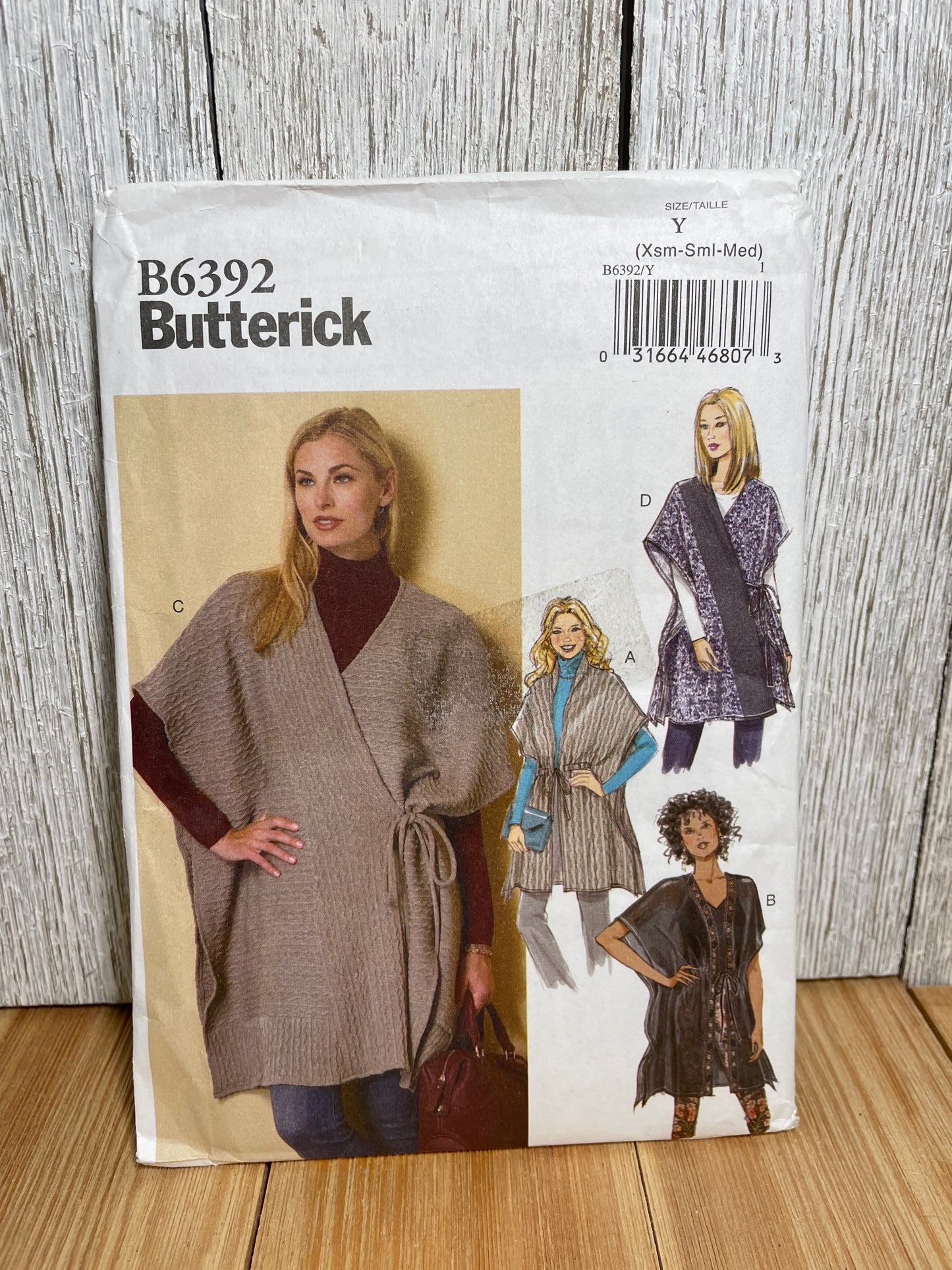 Butterick B6392 Misses Wrap in 4 Styles Size XSM-MED Pattern Uncut FF