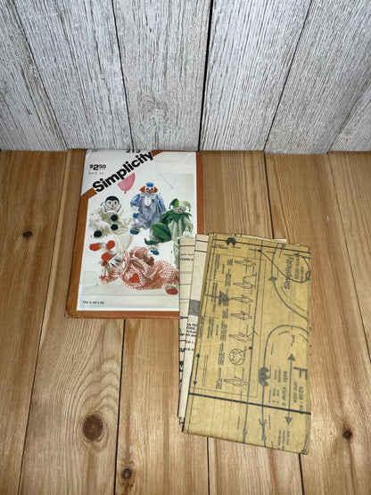 Simplicity 213 5259 Decorative Craft Clowns in Four Styles Transfers includes Pattern UNCUT FF