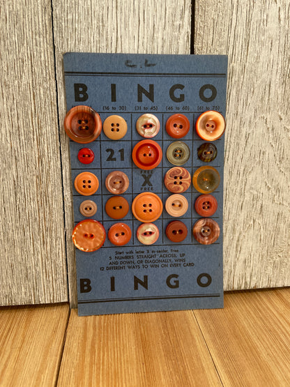 Vintage Button Lot on Bingo Card U PICK Antique Quirky Cute