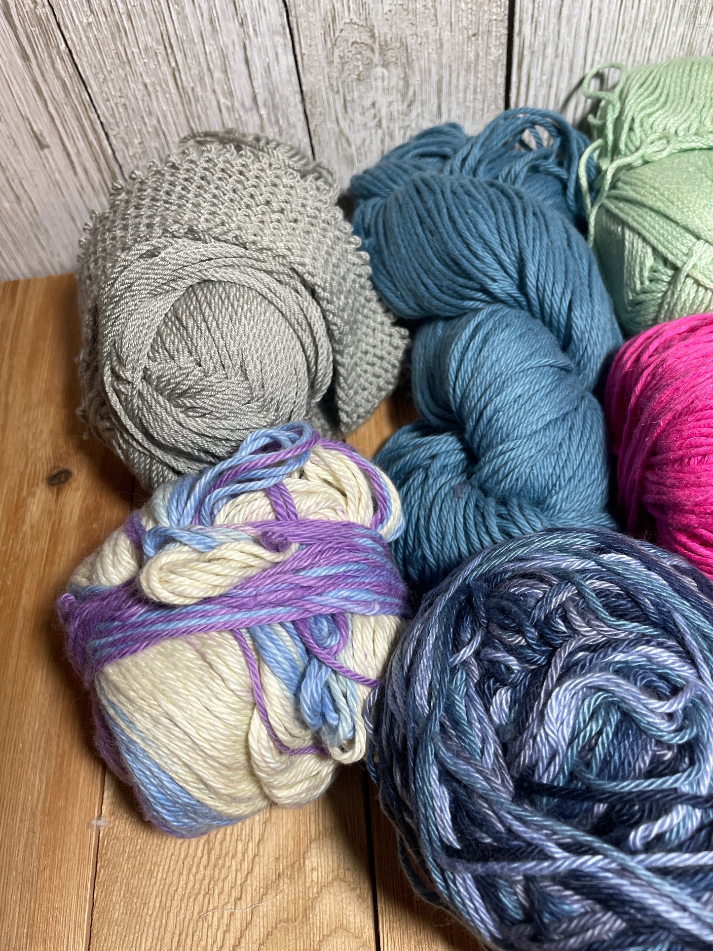 Mystery Acrylic Yarn 8 Skein Bundle Blues Pinks Greens and more