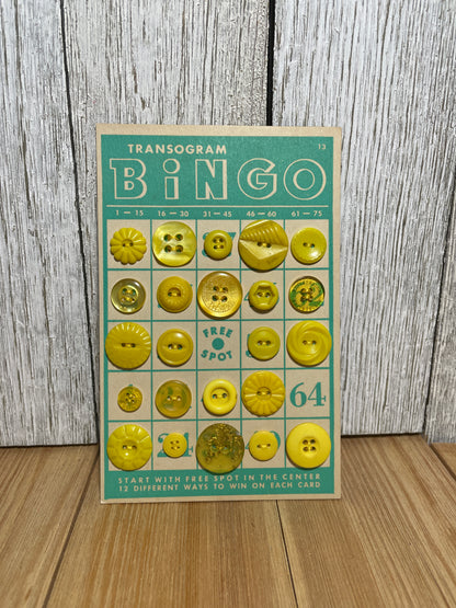 Vintage Button Lot on Bingo Card U PICK Antique Quirky Cute
