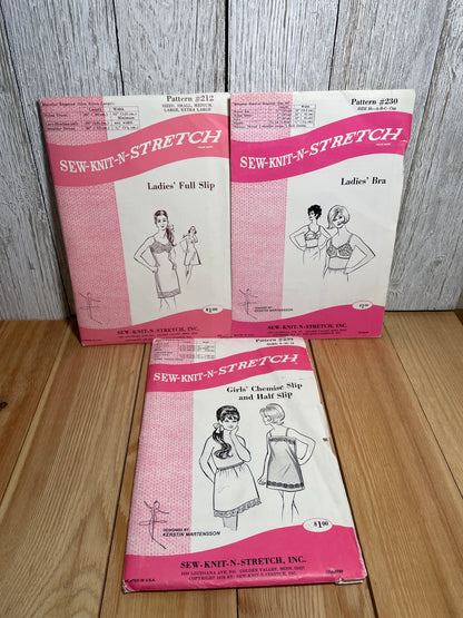 Sew-Knit-N-Strech Ladies Full Slip, Bra Pattern (U PIC PATTERN) UNCUT FF