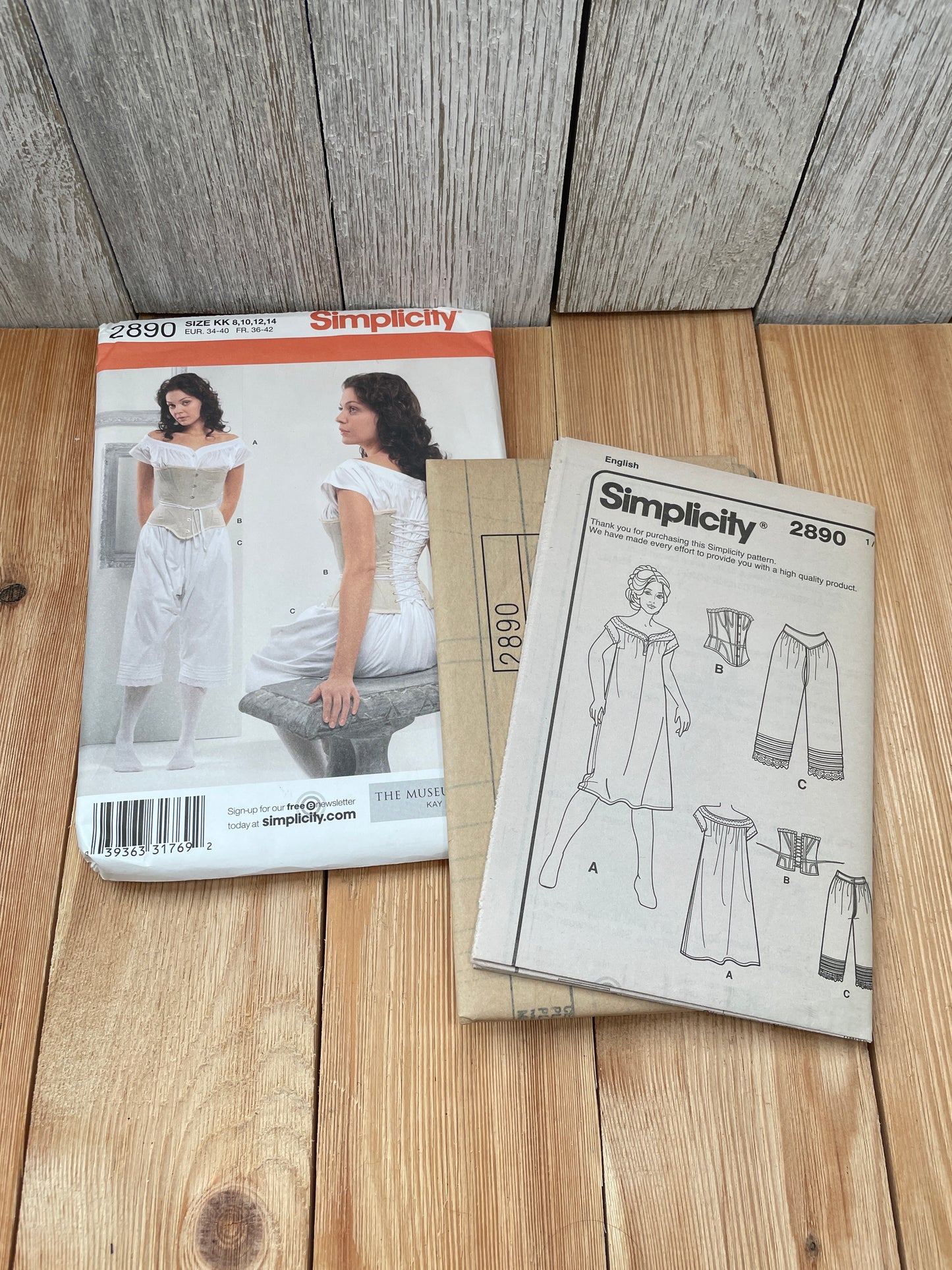 Simplicity 2890 Drawers, Chemise, and Corset Costume Pattern Size 8-14 UNCUT FF Halloween