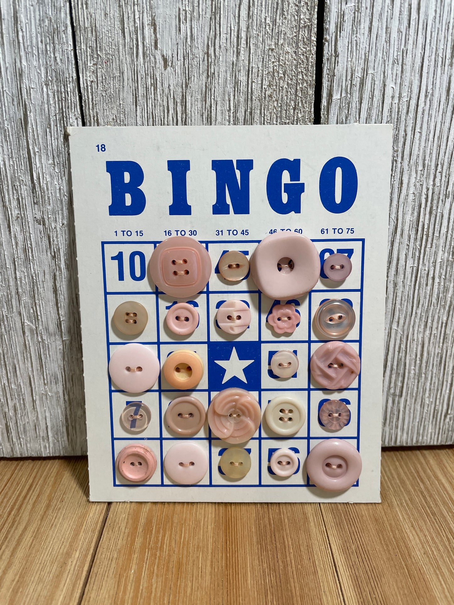 Vintage Button Lot on Bingo Card U PICK Antique Quirky Cute