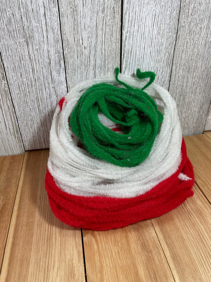 Vintage Bump Chenille 3" Bumps White Green Red with Project Ideas Christmas #4546