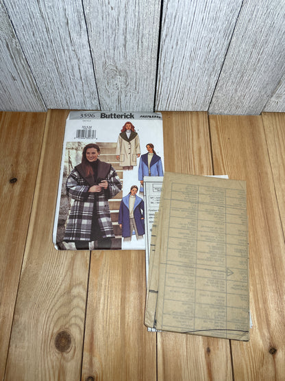 Butterick 3596 Reversable Fleece Jacket Warm Coat with Pockets and Buttons Pattern XS-M UNCUT FF