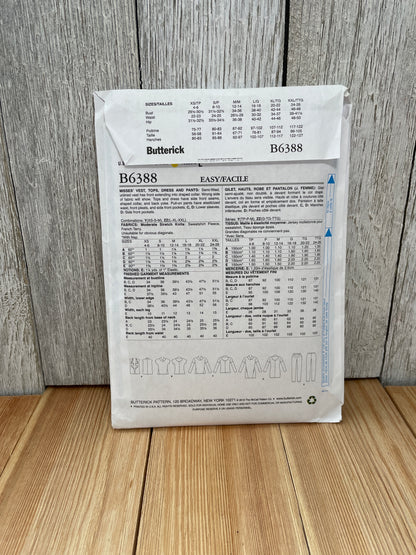 Butterick B6388 Misses Vest Top Dress Pants Sizes 4-14 Uncut FF Sewing Pattern