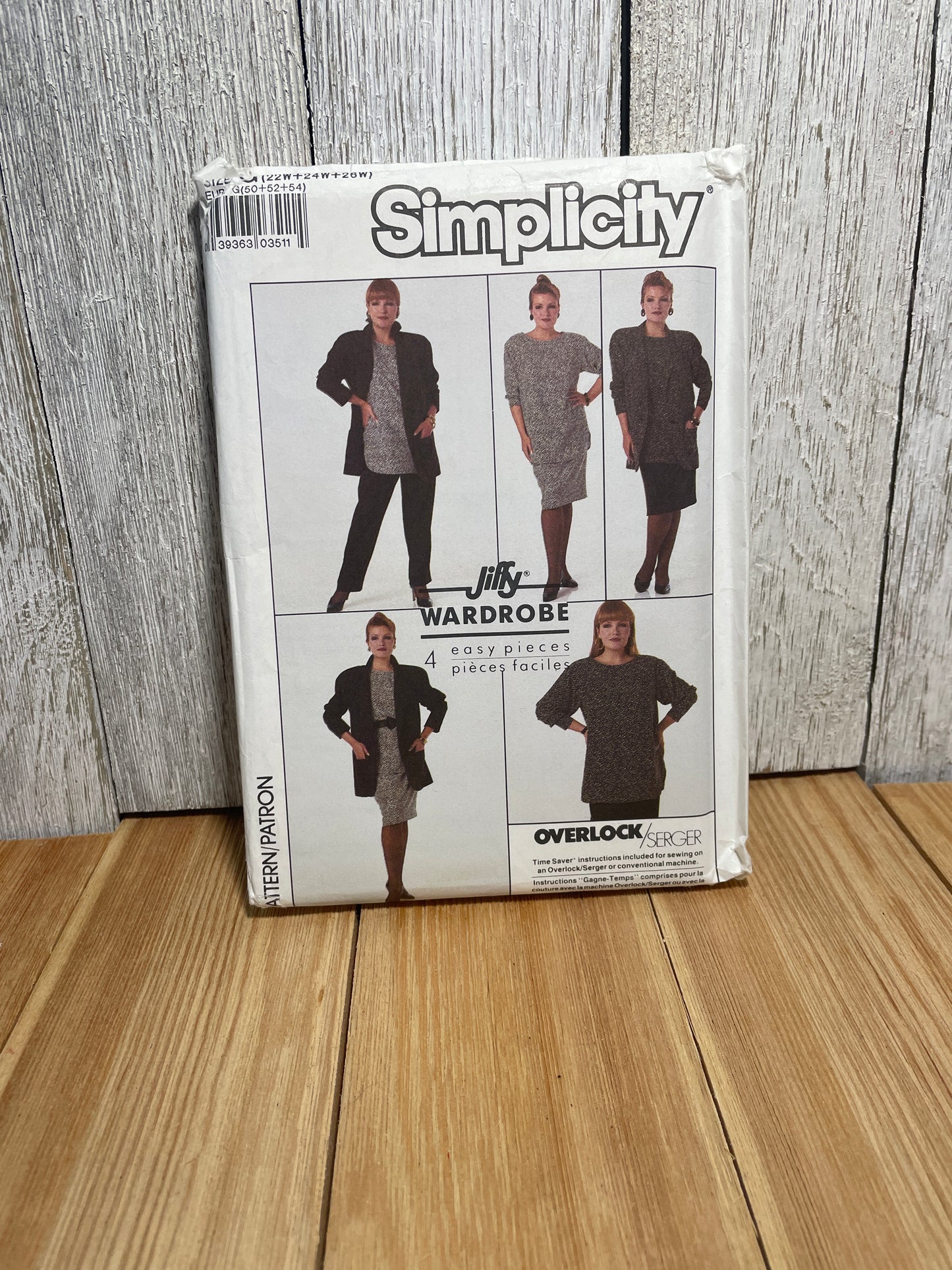Simplicity 8450 Women Pull-On Pants and Skirt Dress and Top Sizes 22W-26W JIFFY WARDROBE Uncut FF Sewing Pattern