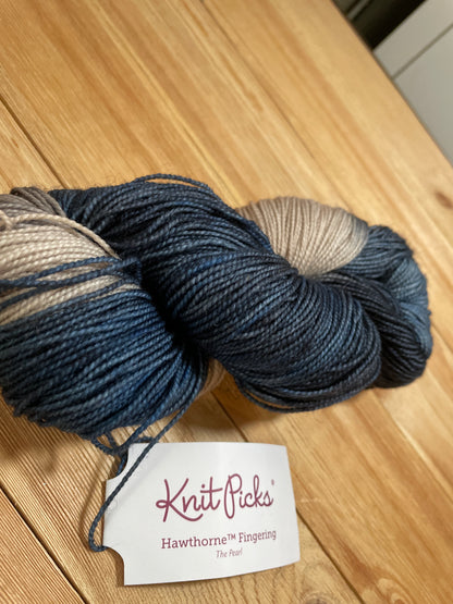 DISCONTINUED Knit Picks Hawthorne Fingering Weight Wool Yarn The Pearl Full Skein