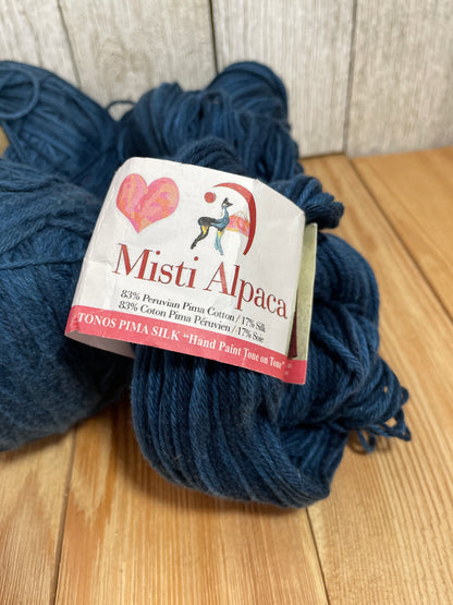 Misti Alpaca Prima Silk Cotton Yarn TPS03 Dark blue Variegation 3 Skein Bundle