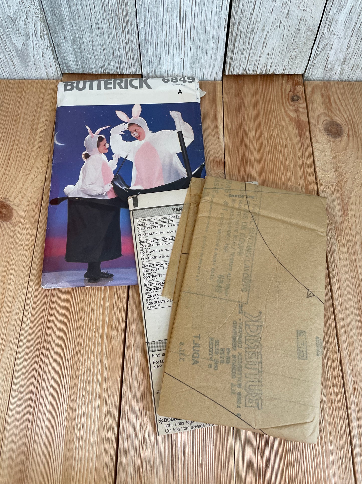 Butterick 6849 Magician Bunny in Hat Costume Adult and Kid Size Pattern UNCUT FF Halloween
