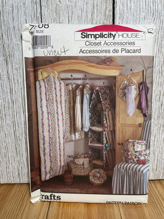 Simplicity 7708 House Closet Accessories with Collapsible Band Boxes Pattern UNCUT FF