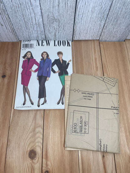 New Look 6100 Woman's Suit Jacket and Pencil Skirt in Two Lengths Pattern Size 8-18 UNCUT FF