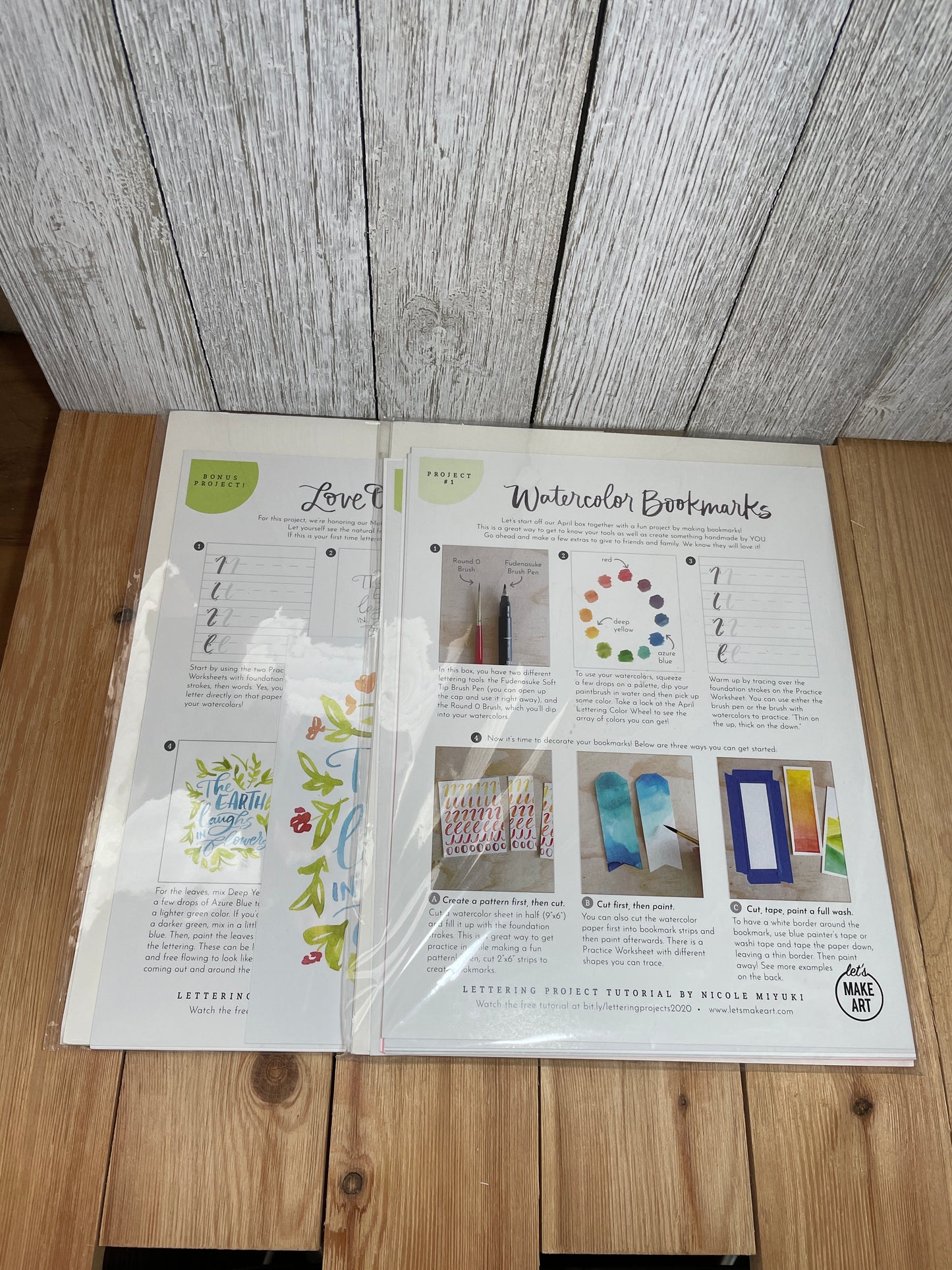 Let's Make Art Watercolor Beginner Pages 5 Starter Projects with Instructions and Watercolor Paper