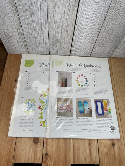 Let's Make Art Watercolor Beginner Pages 5 Starter Projects with Instructions and Watercolor Paper