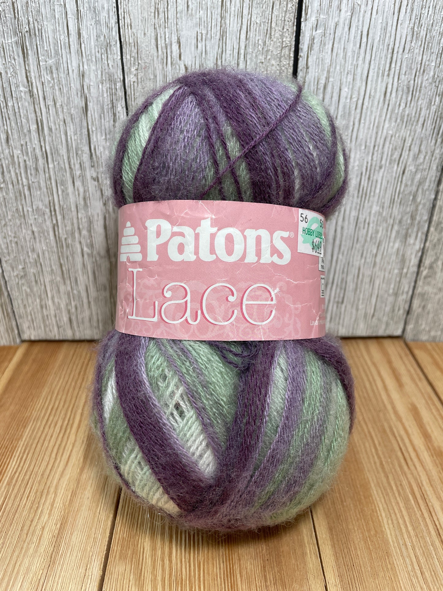 Patons Lace Mohair Wool Yarn Sachet Green Purple White Skein 78g