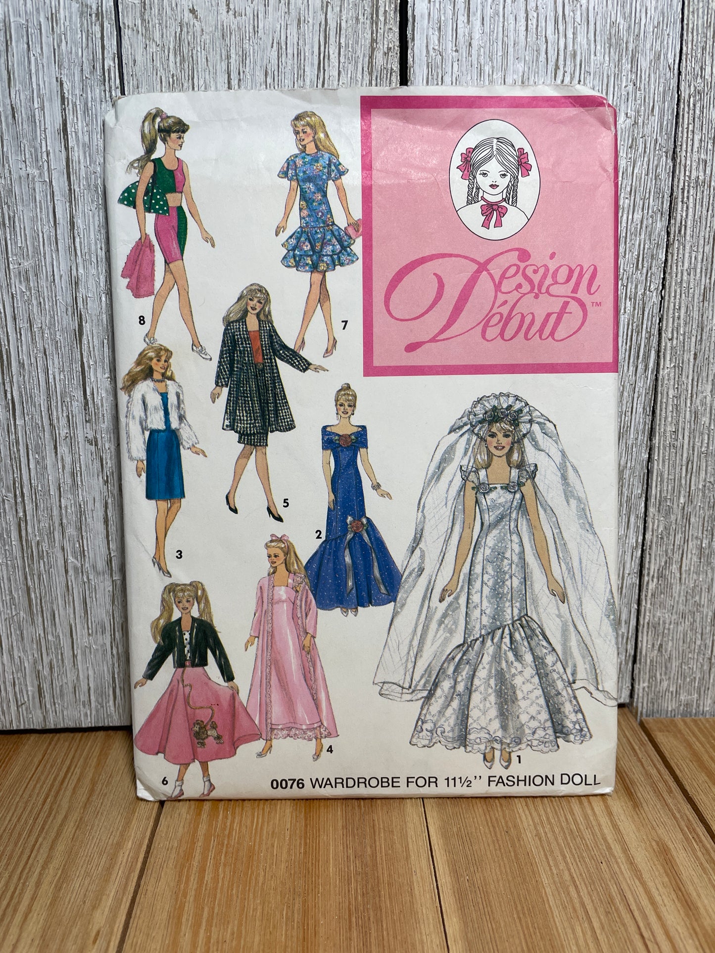 Design Debut 0076 Wardrobe for 11.5" Fashion Doll Pattern Wedding Dress, Summer Dress, Robe UNCUT FF