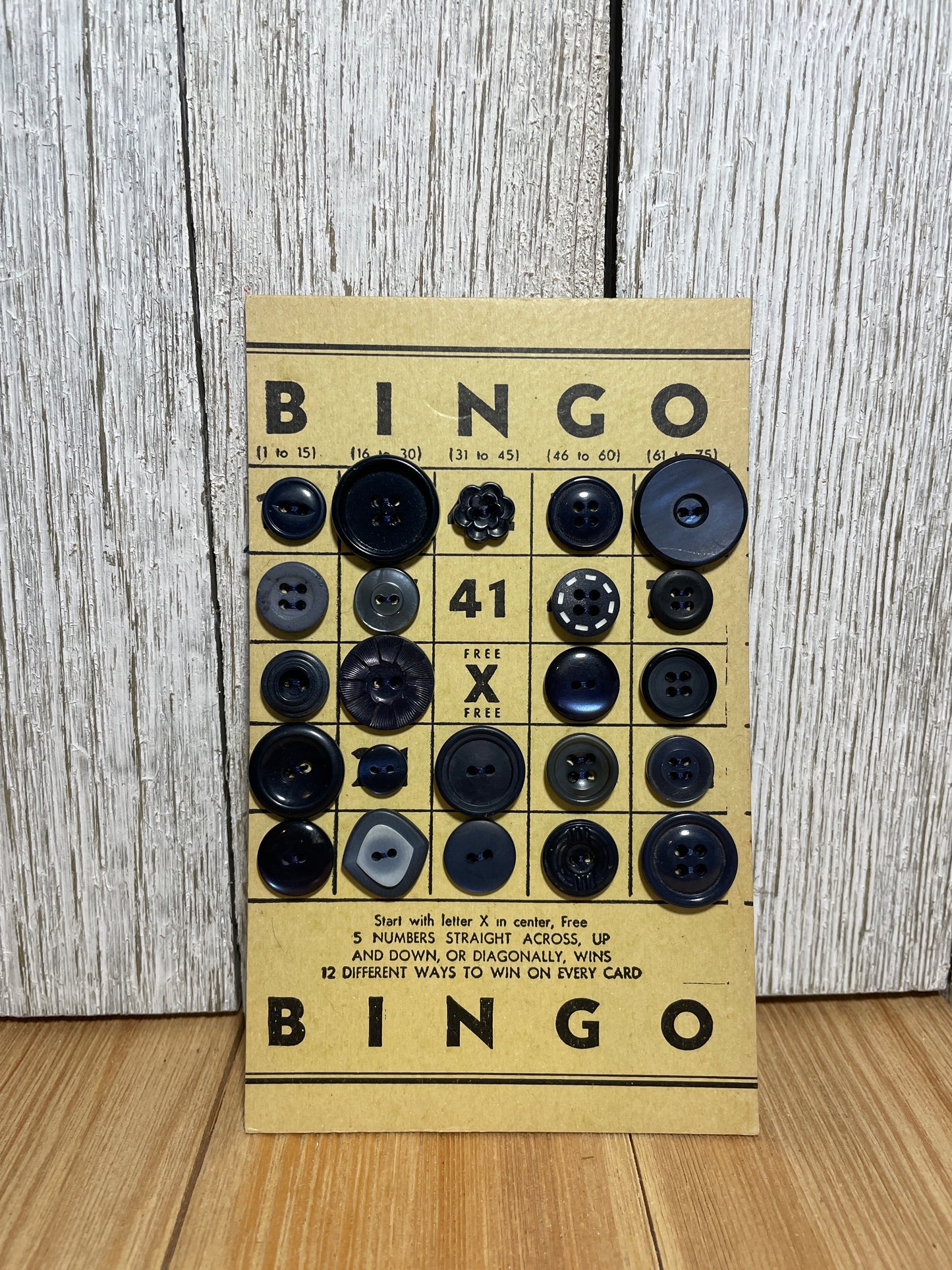 Vintage Button Lot on Bingo Card U PICK Antique Quirky Cute