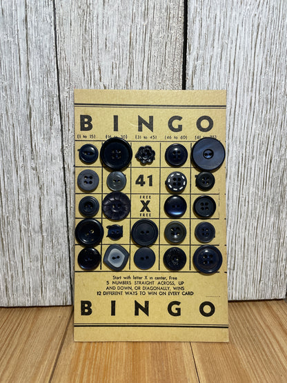 Vintage Button Lot on Bingo Card U PICK Antique Quirky Cute