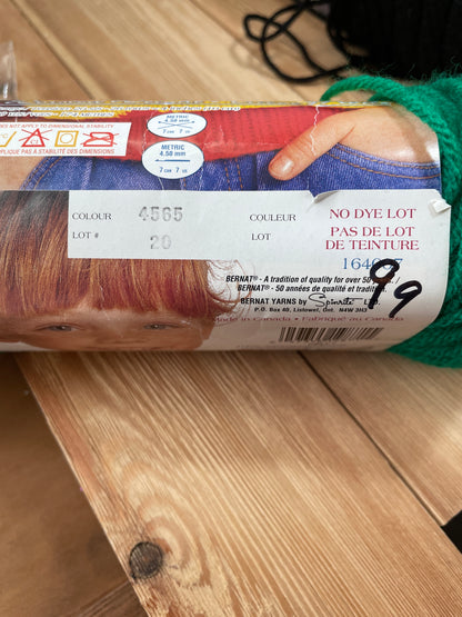 Vintage Acrylic and Wool Yarn Bundle 6 Skeins Bernat, Lion Brand, Caron