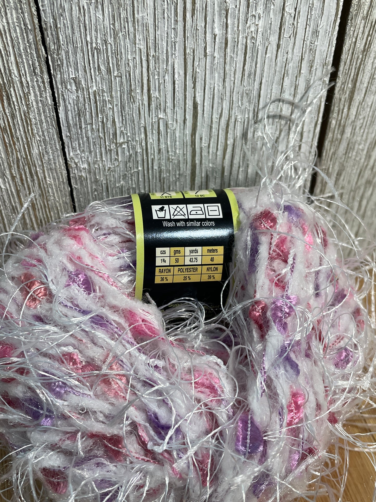 Joann Sensations Peacock White Full Skein Fuzzy Cocoon Yarn