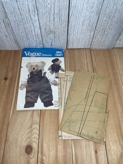 Vogue Craft 8658 8659 Linda Carr 23" Tall Stuffed Bear and Wardrobe Pattern UNCUT FF (U PIC Pattern)