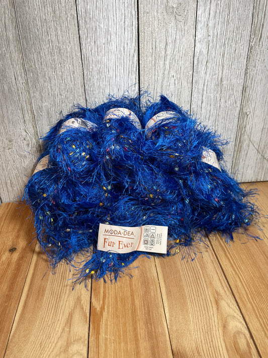 Moda Dea Fur Ever Blue Heaven 3841 (11 skein bundle) All same lot Yarn