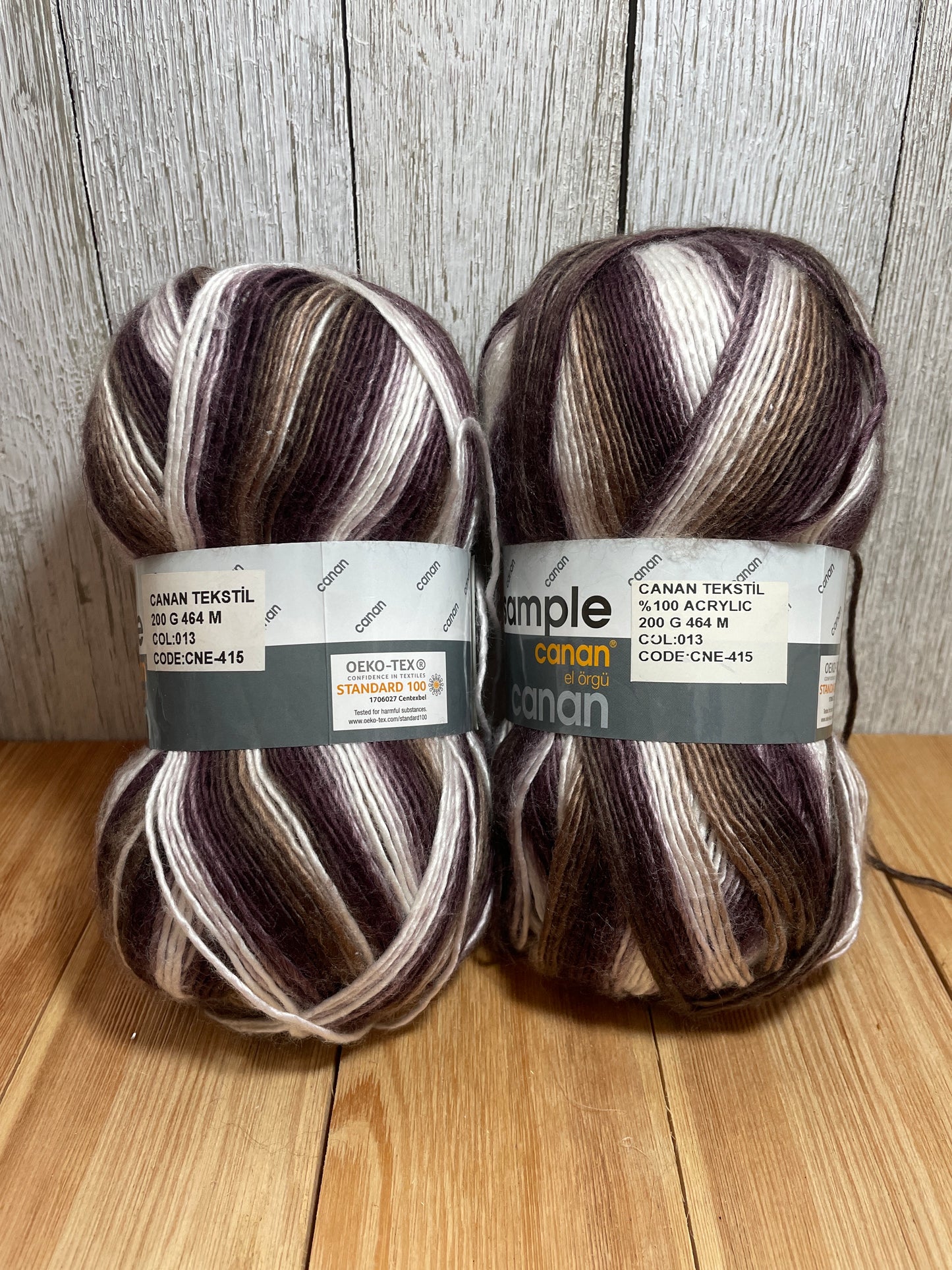 Sample Canan el örgü Canan Purple Stripe Yarn Made in Turkey Canan Tekstil 013 (2 Skein Bundle)