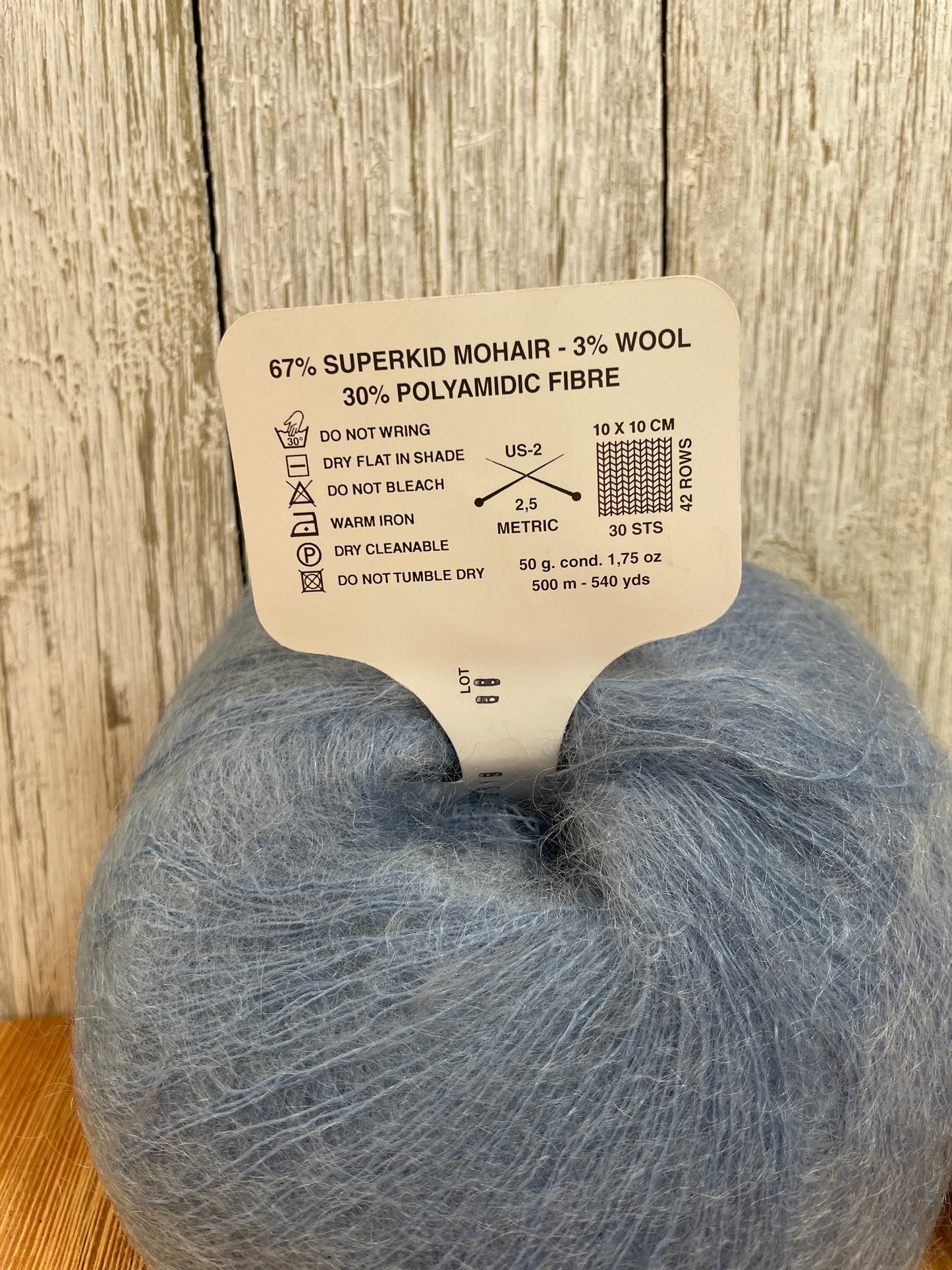 Lace Mohair Yarn Karabella Blue and White Yarn 2 Skein Bundle