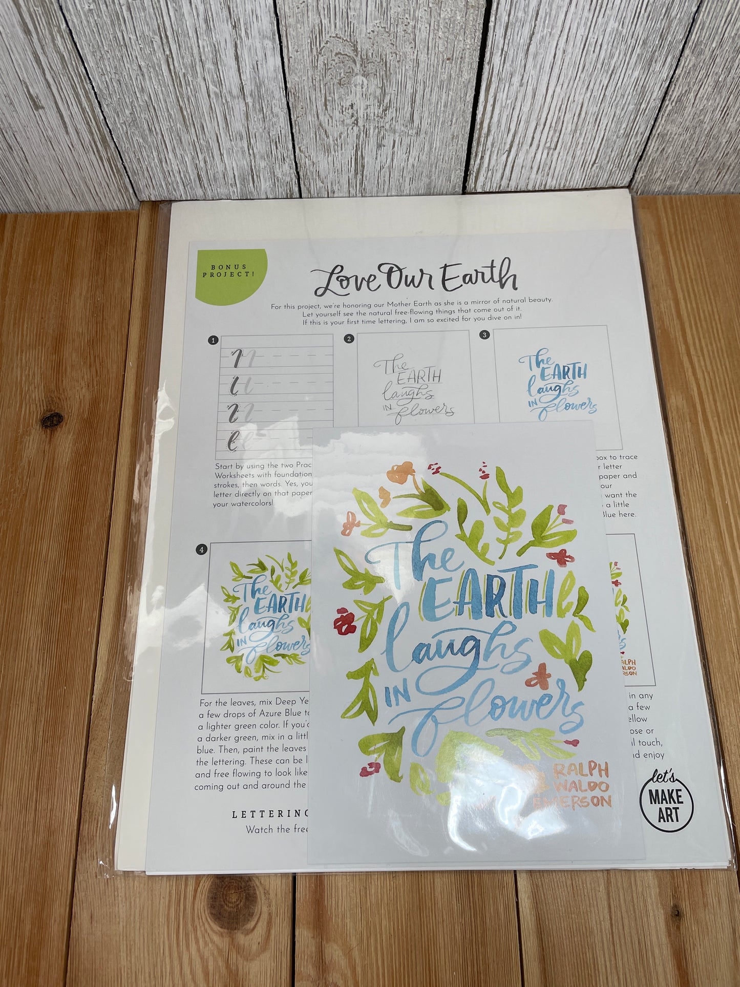 Let's Make Art Watercolor Beginner Pages 5 Starter Projects with Instructions and Watercolor Paper