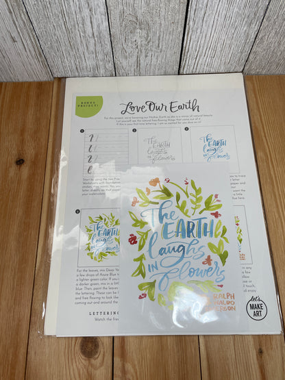 Let's Make Art Watercolor Beginner Pages 5 Starter Projects with Instructions and Watercolor Paper