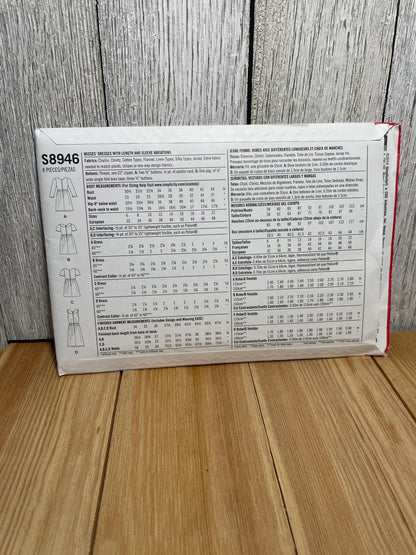 Simplicity S8946 Misses Baby Doll Dress with Peter Pan Collar Size 6-14 Uncut FF Sewing Pattern