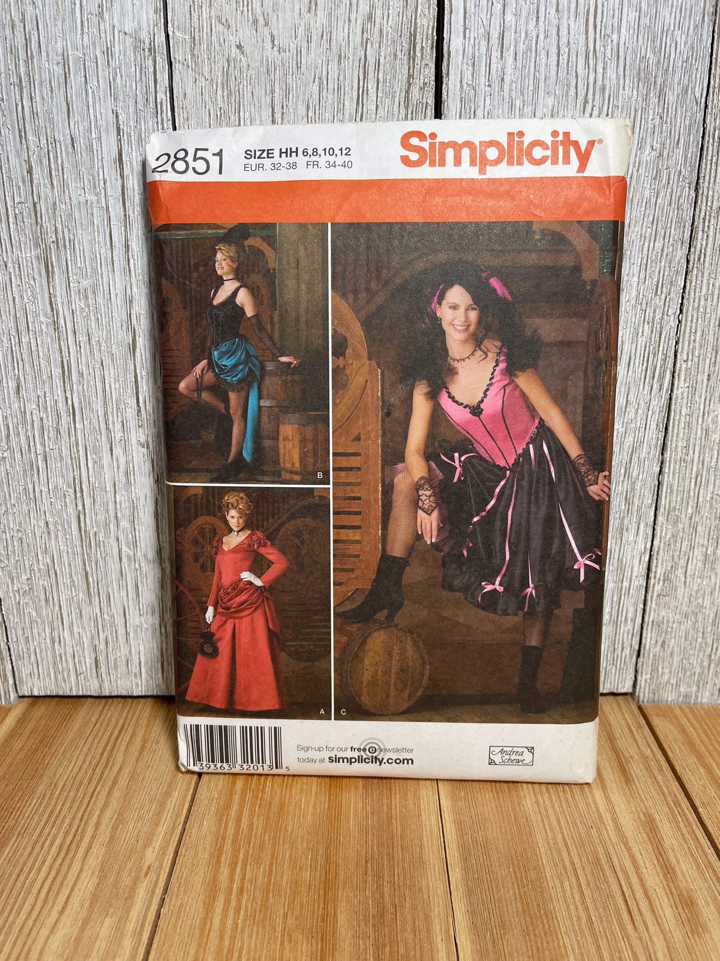 Simplicity 2851 Victorian Salon Old west Dess in Three Lengths Size 6-20 Pattern UNCUT FF Halloween Costume