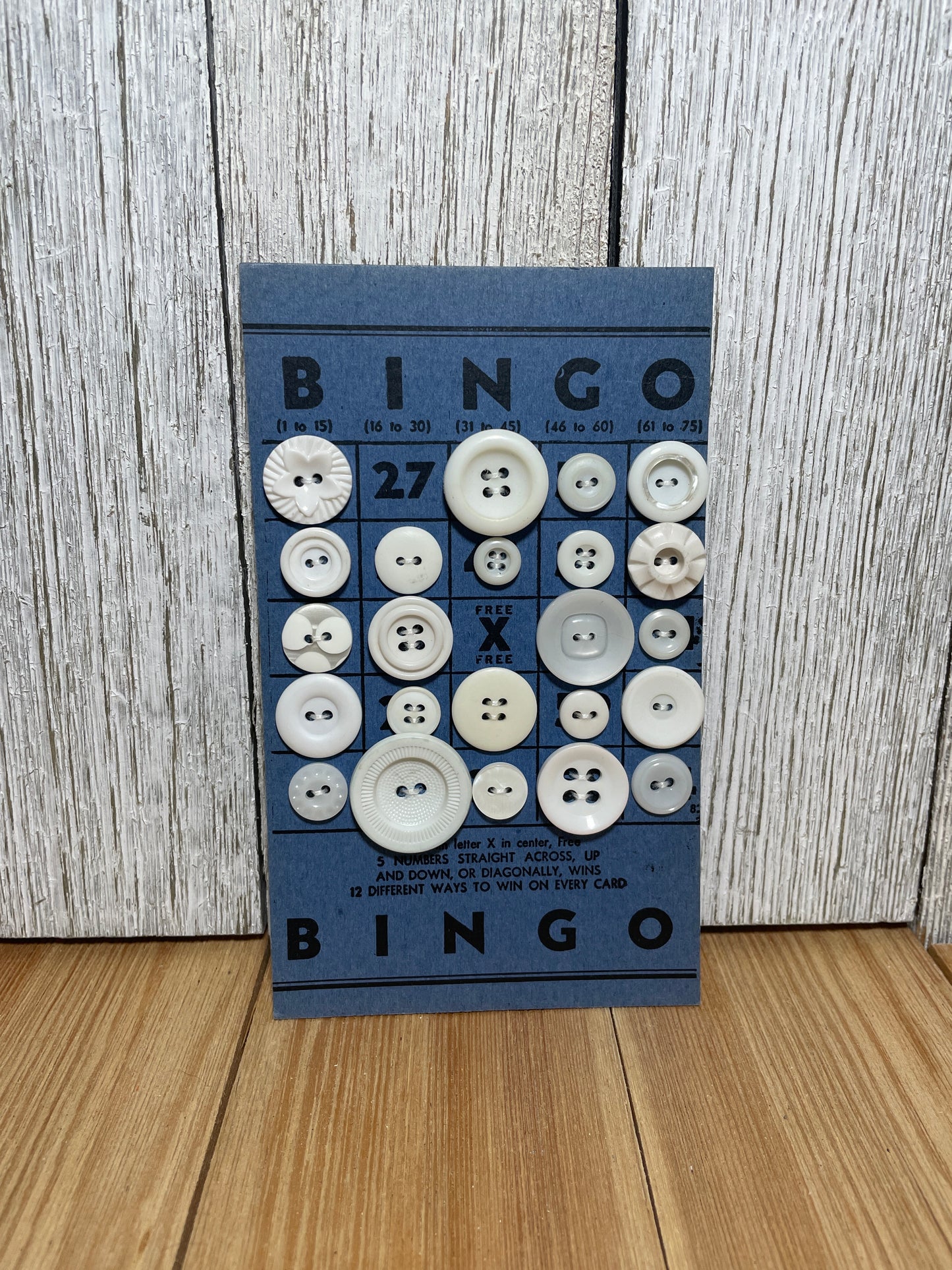 Vintage Button Lot on Bingo Card U PICK Antique Quirky Cute