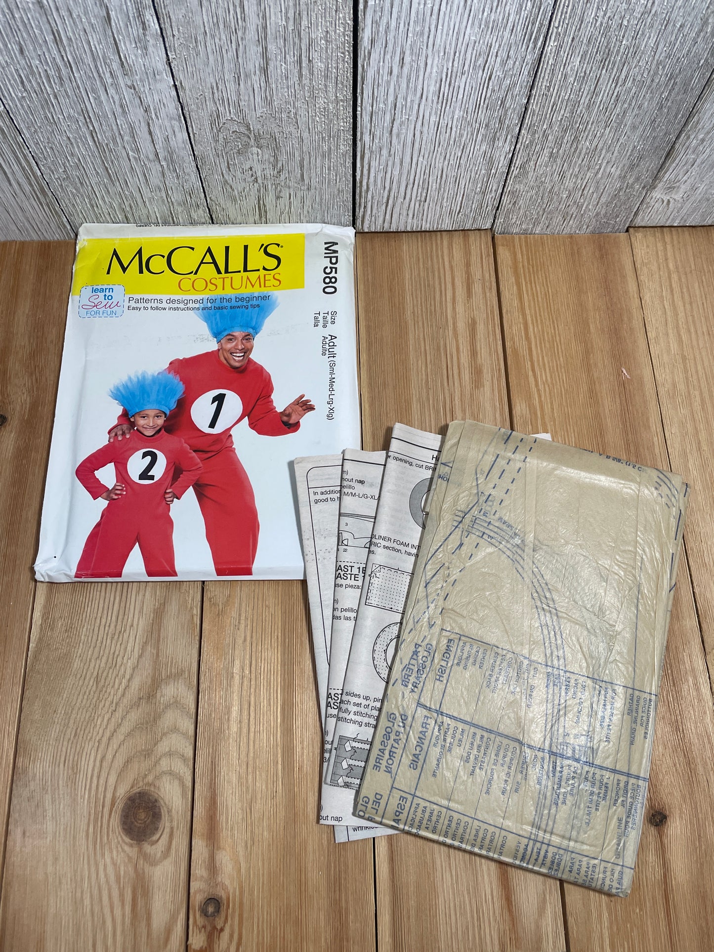 McCall's MP580 M7675 Thing 1 and Thing 2 Size Adult Pattern UNCUT FF Halloween Costume