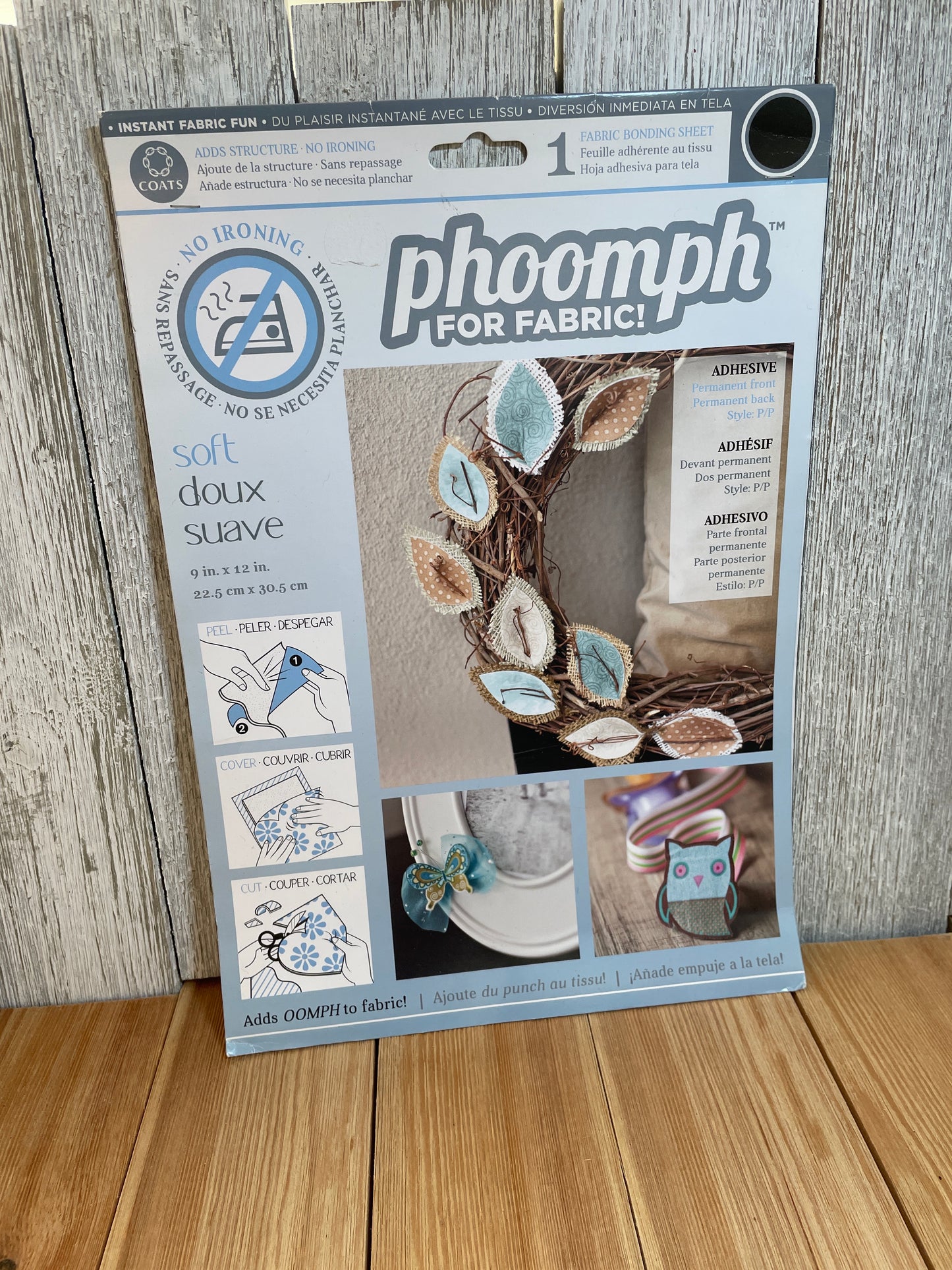 Phoomph For Fabric No Iron Fabric Interfacing Soft 9"x12" Black