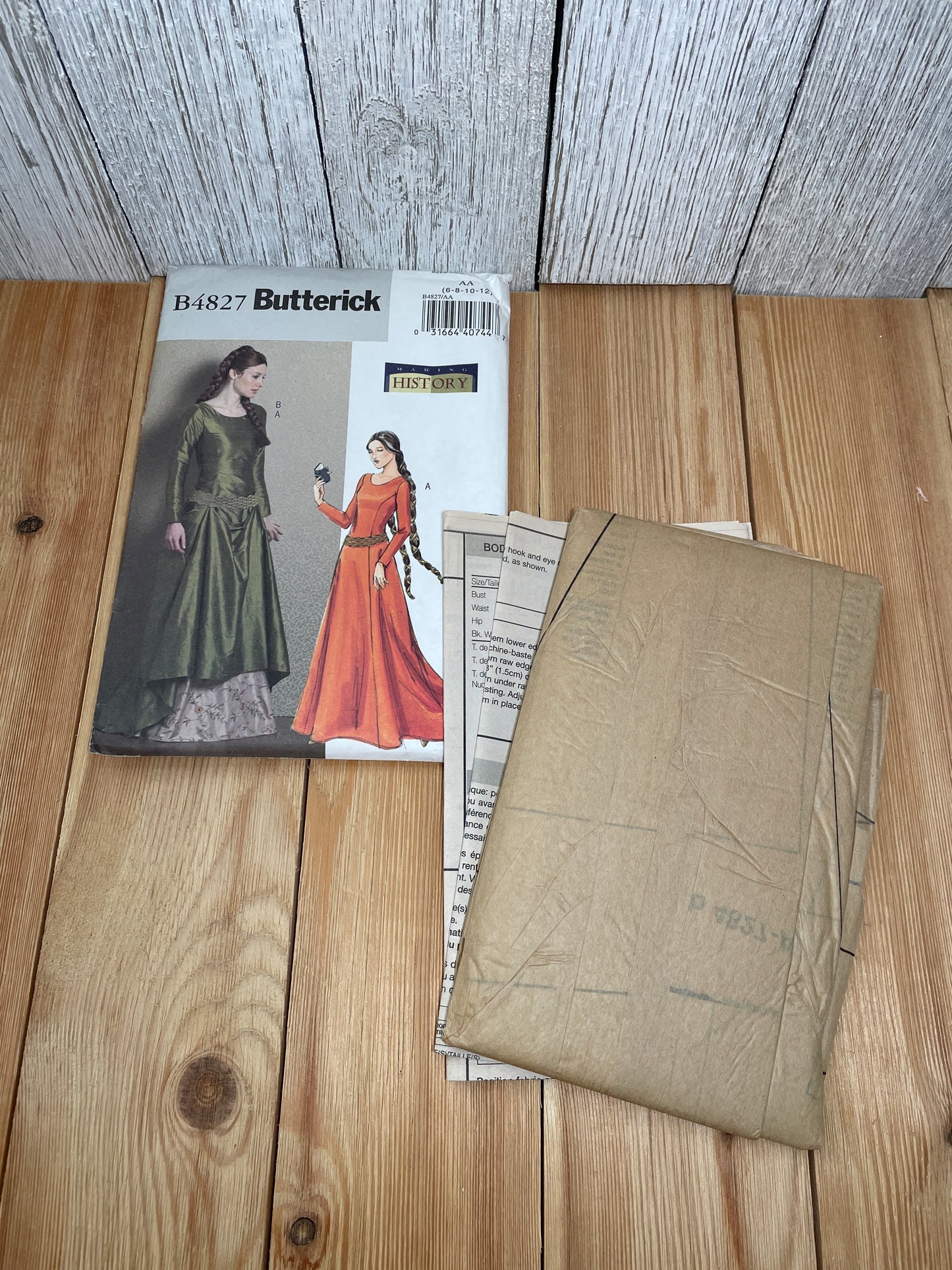 Butterick B4827 Historic Medieval Dress and Belt Size 6-12 UNCUT FF Princess Bride, Ella Enchanted Pattern Costume Halloween