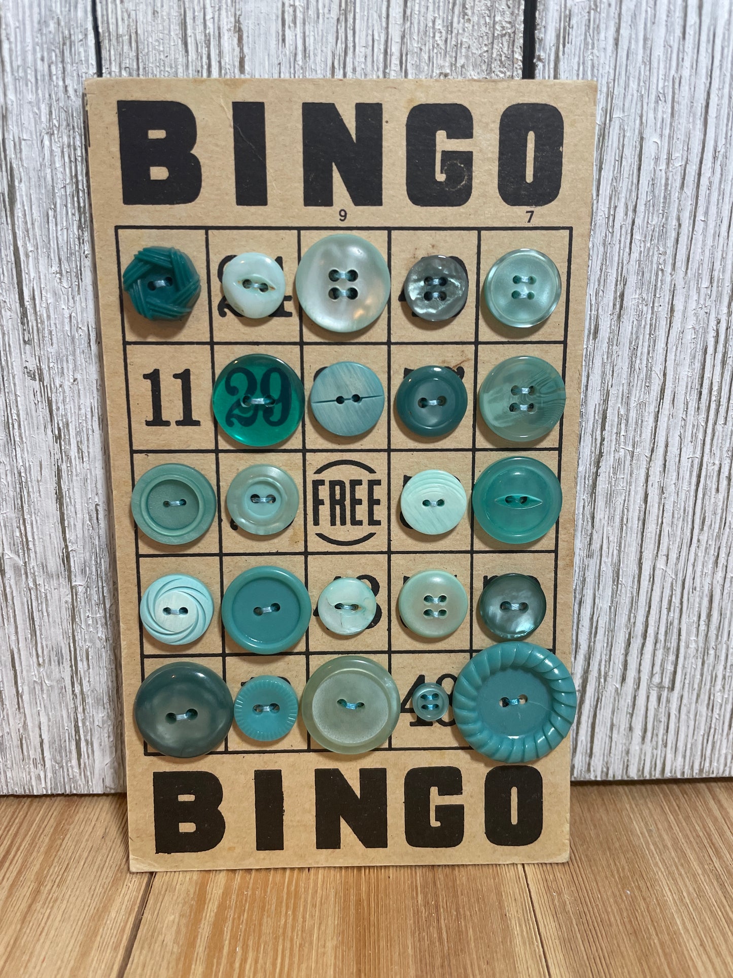 Vintage Button Lot on Bingo Card U PICK Antique Quirky Cute