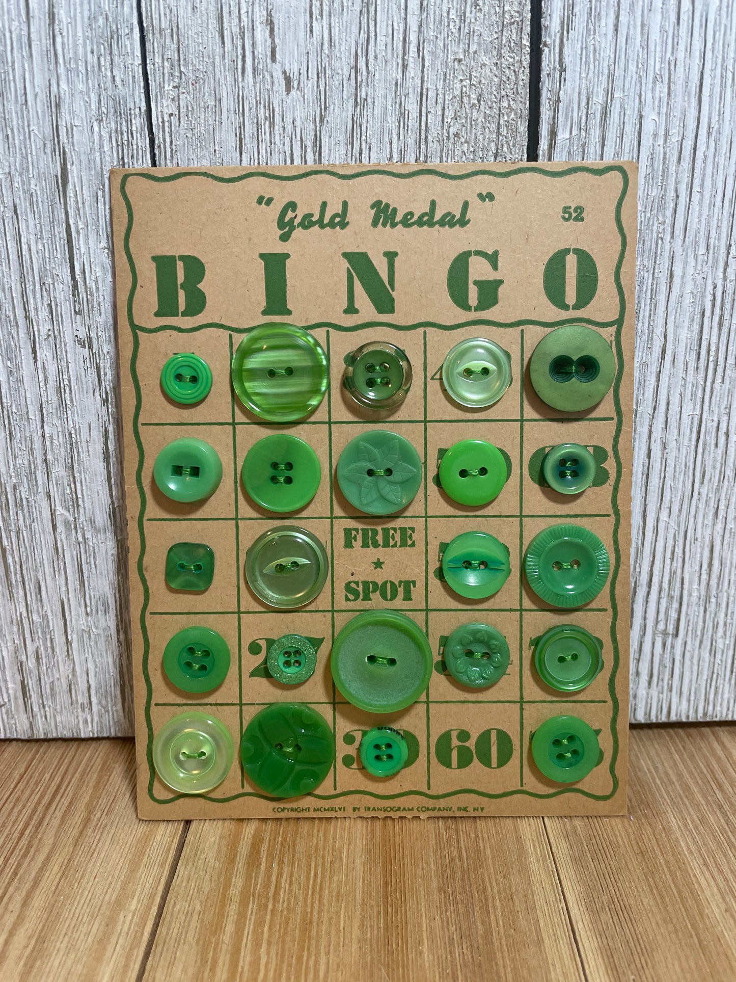 Vintage Button Lot on Bingo Card U PICK Antique Quirky Cute
