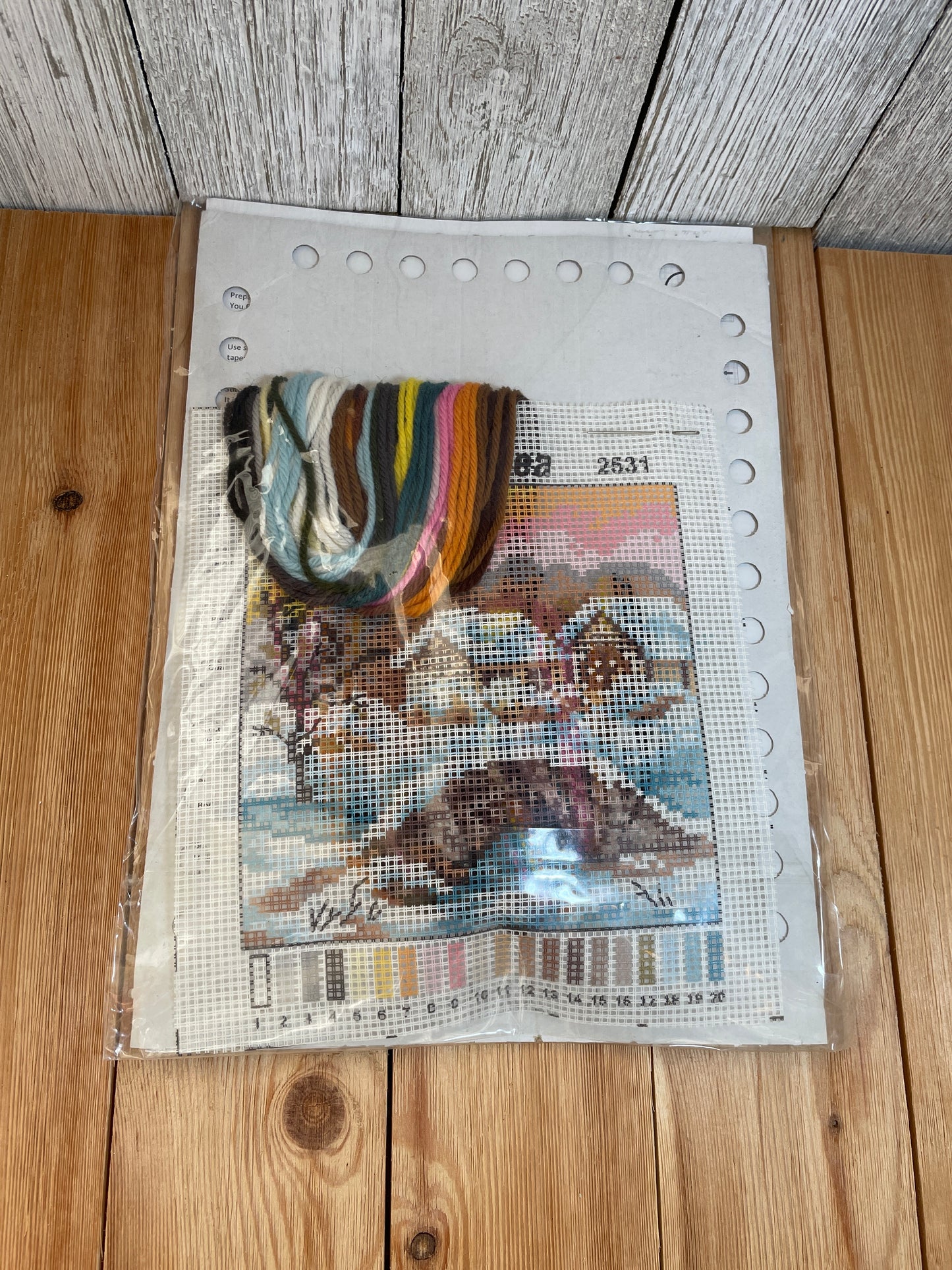 Duftin Painted Canvas for Needlepoint Spring, Winter, Summer, Autum Cottage Kit (PIC UR KIT)