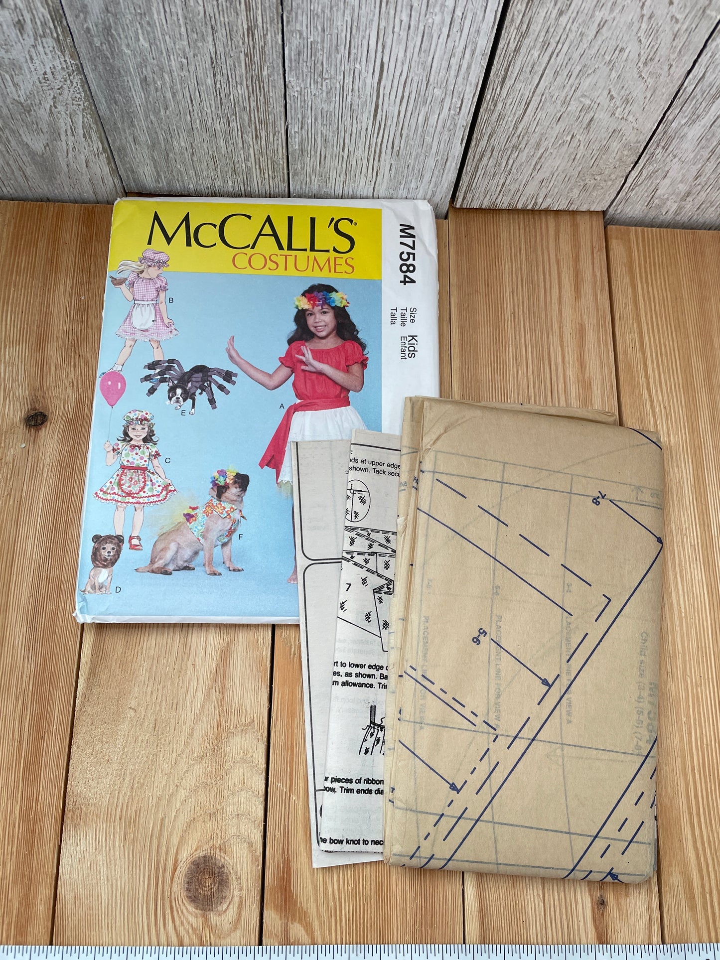 McCall's M7584 Child and Dog Halloween Costume Size 3-7 PRINCESS Uncut FF Sewing Pattern