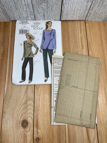 Vogue V8335 Slim Fit Pants Wrap Style Shirt Galaxy Quest Shirt Costume Size 8-14 Pattern UNCUT FF